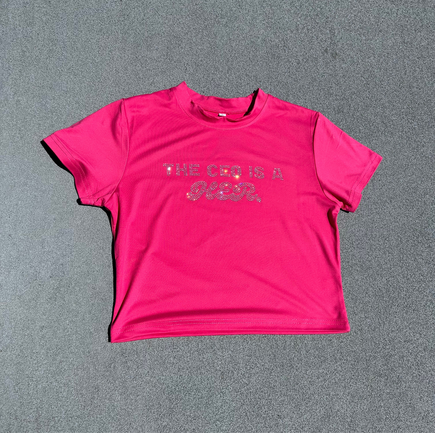 The CEO is a HER Rhinestone Crop Top