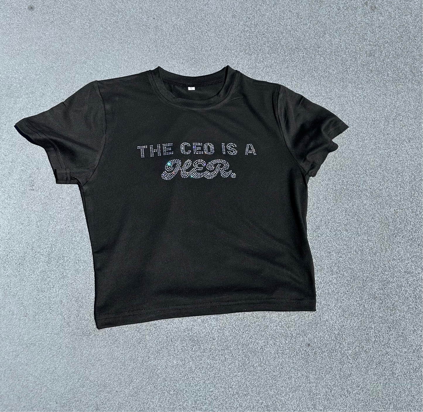 The CEO is a HER Rhinestone Crop Top